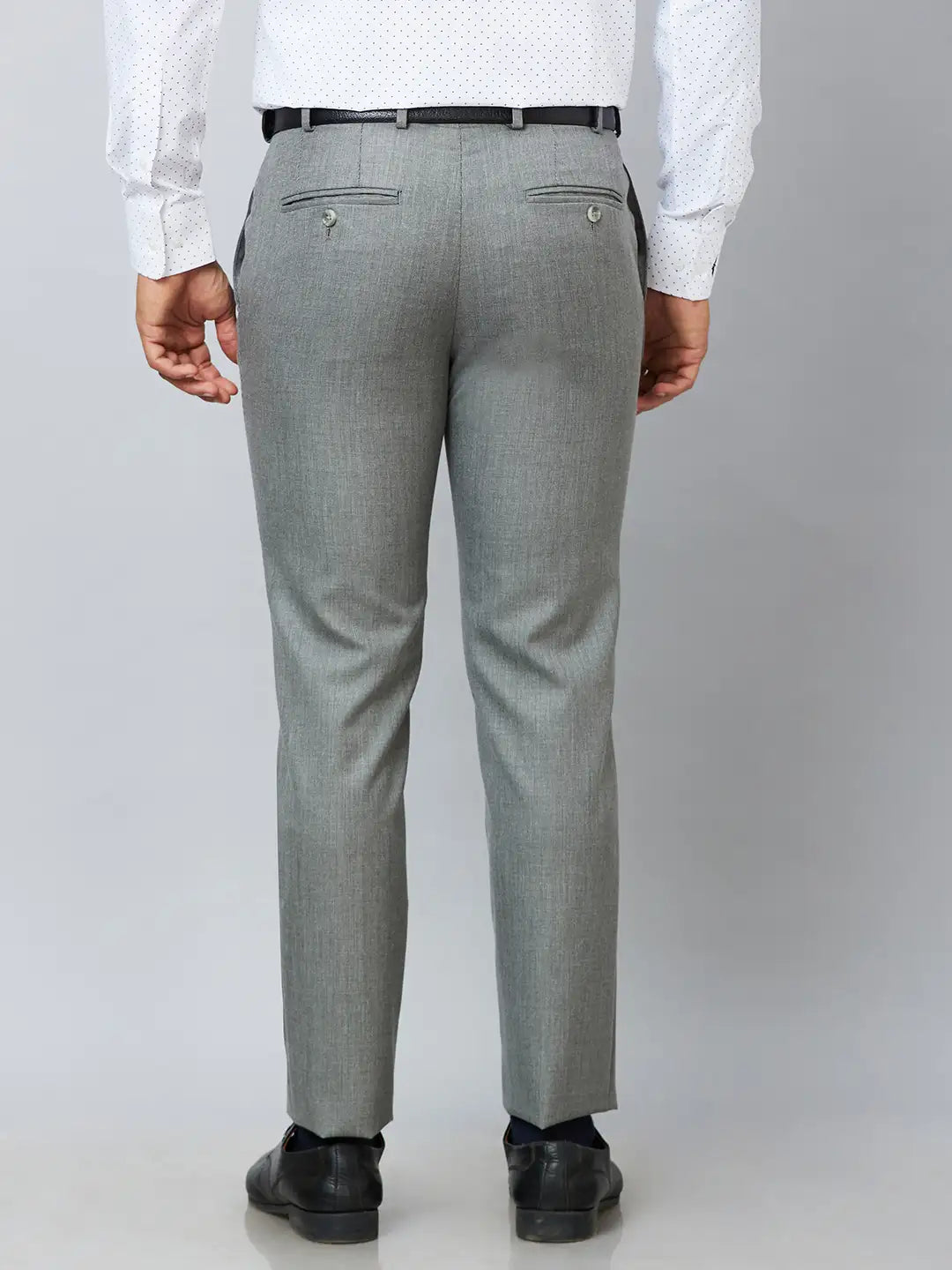 Raymond Men Brown Solid Slim Fit Polyester Blend Trousers