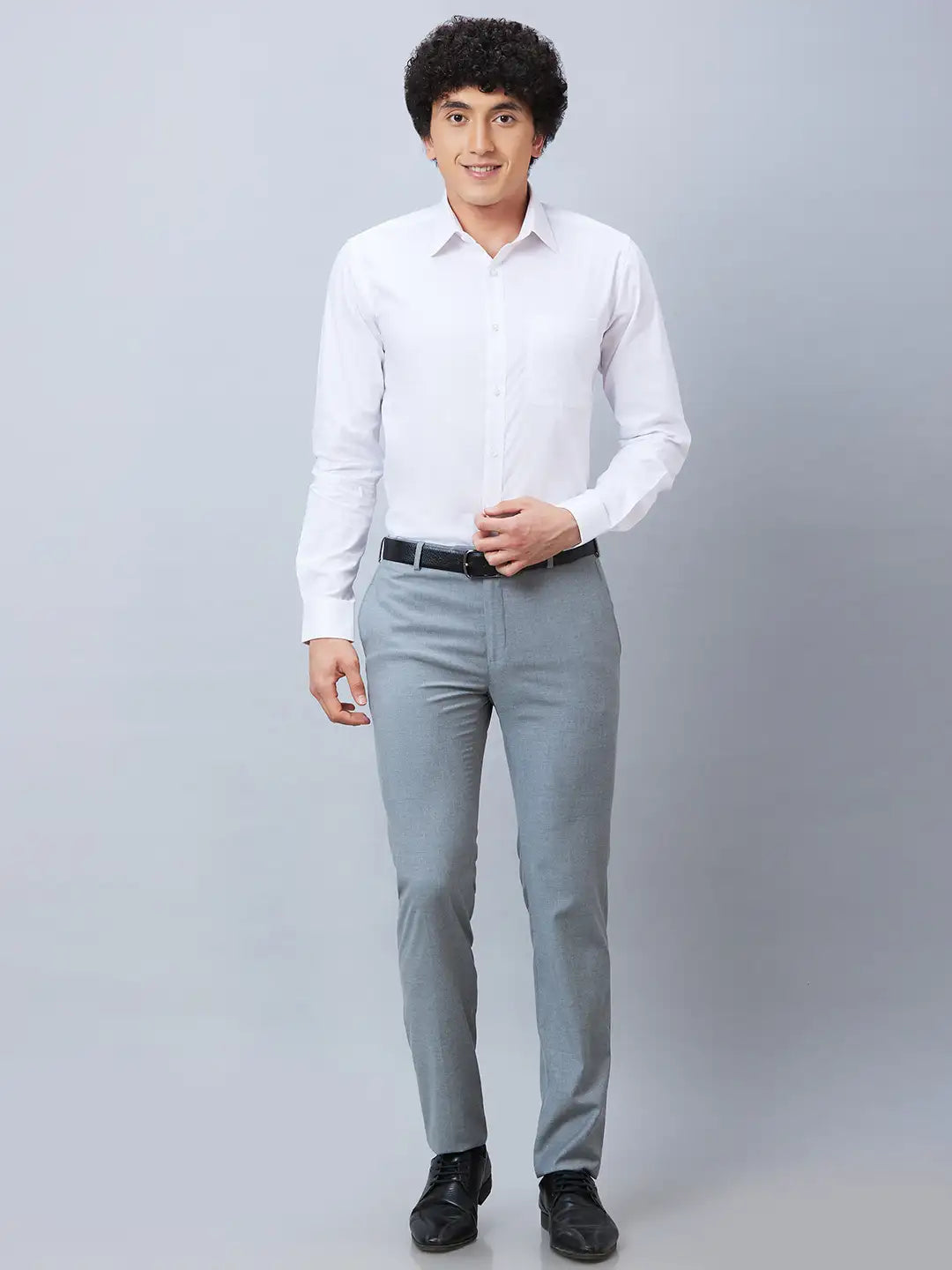 Raymond Men Black Checks Slim Fit Polyester Blend Trouser
