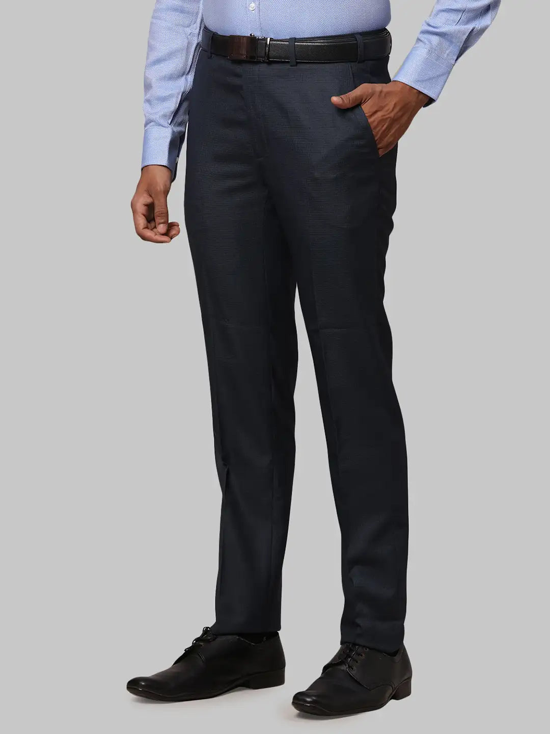 Men Slim Fit Grey Trouser