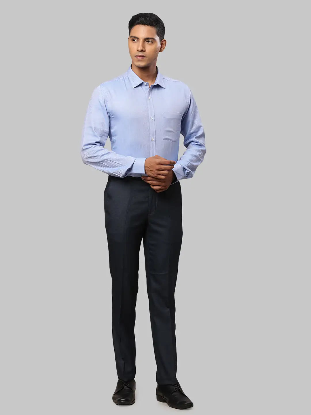 Men Slim Fit Grey Trouser