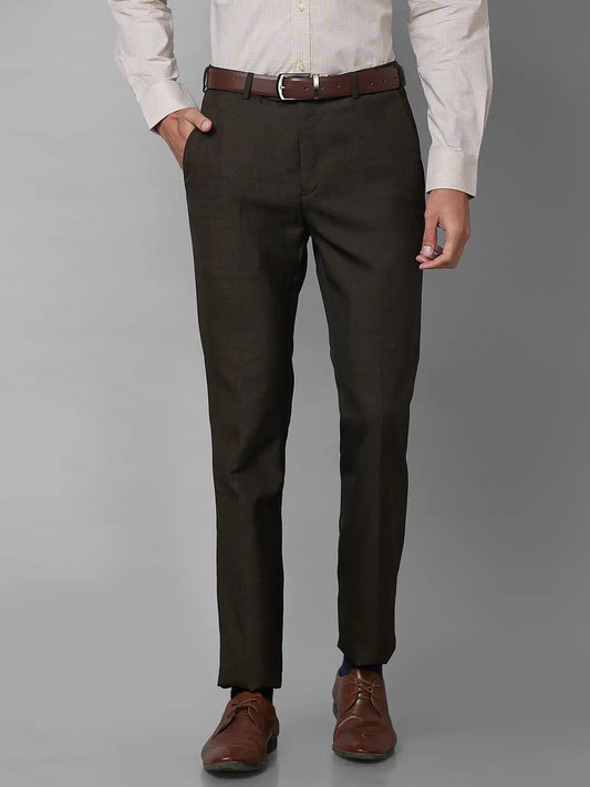 Raymond Men Grey Structure Slim Fit Polyester Blend Trouser