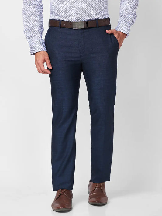 Raymond Men Fawn Solid Slim Fit Polyester Blend Trouser