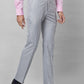 Raymond Men Grey Solid Slim Fit Polyester Blend Trouser