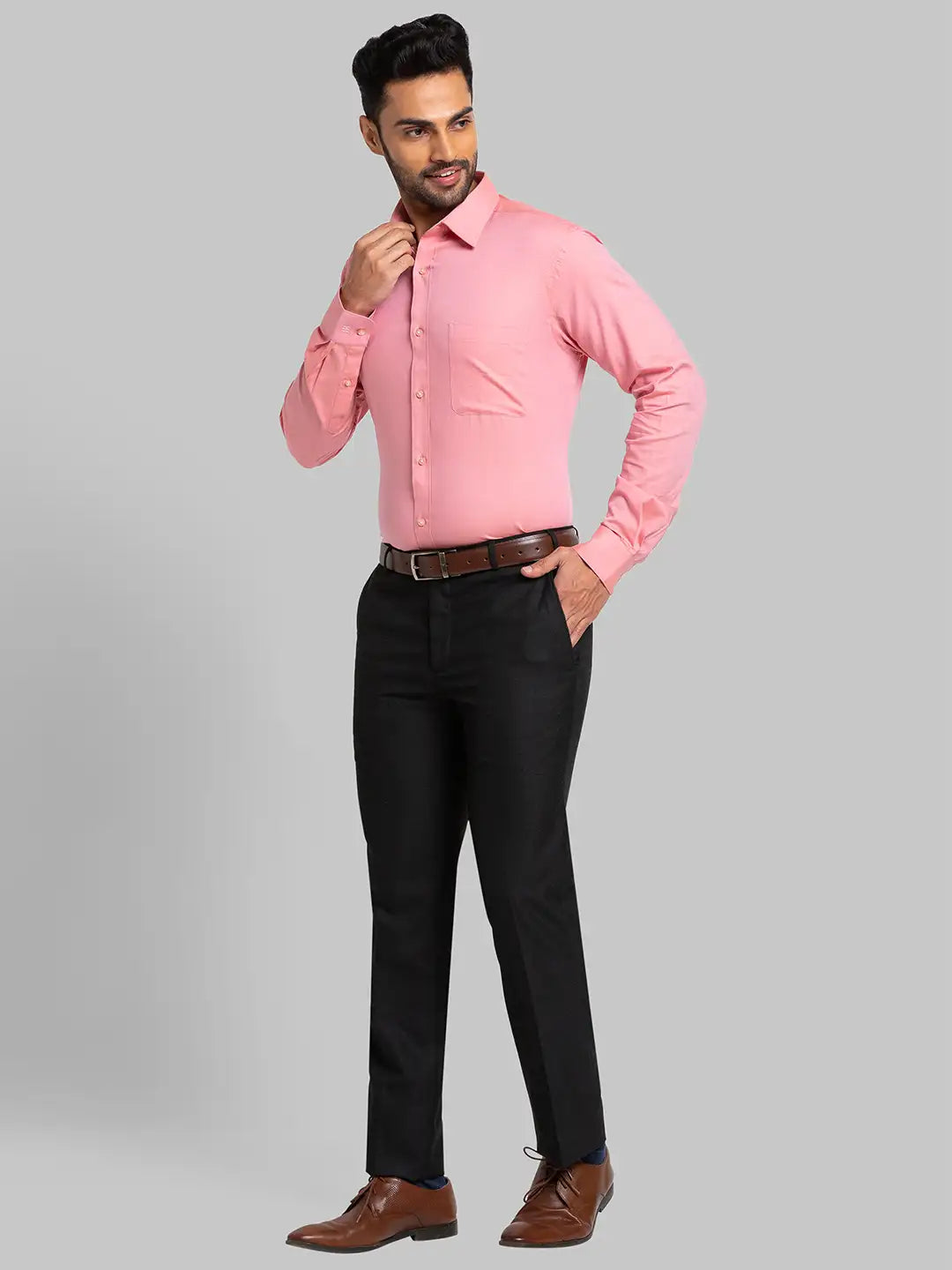 Raymond Men Blue Structure Slim Fit Polyester Blend Trousers