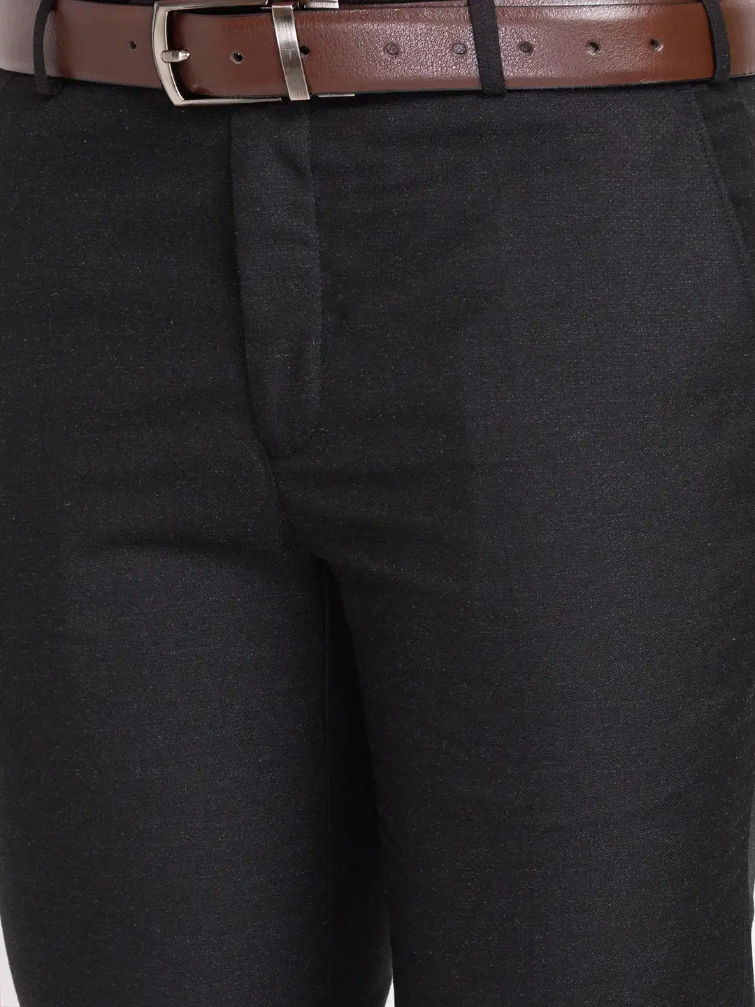 Raymond Men Blue Structure Slim Fit Polyester Blend Trousers