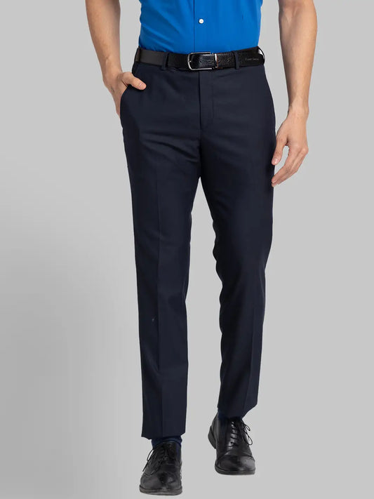 Raymond Men Brown Slim Fit Structure Polyester Trousers