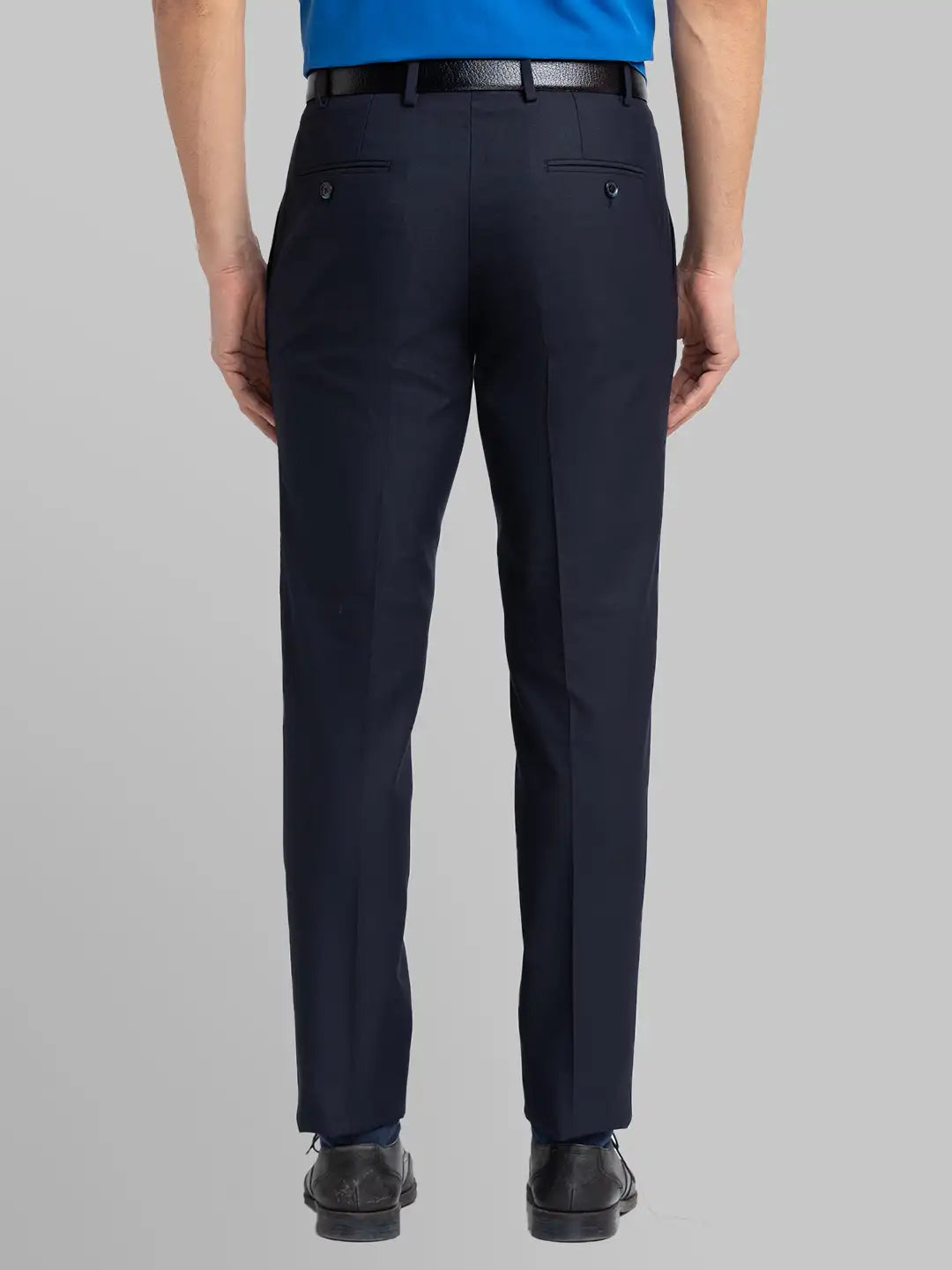 Raymond Men Brown Slim Fit Structure Polyester Trousers