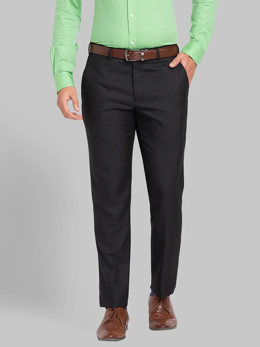 Raymond Men Brown Slim Fit Structure Polyester Trousers