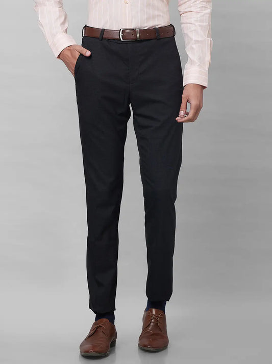 Raymond Men Blue Structure Slim Fit Polyester Blend Trouser