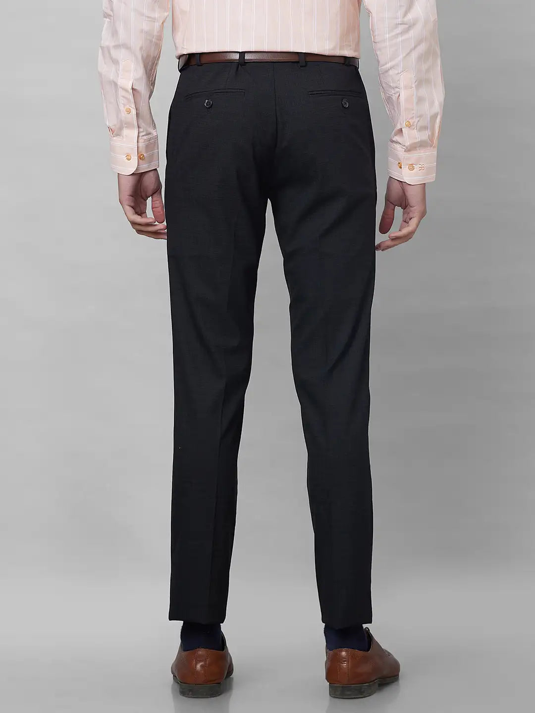 Raymond Men Blue Structure Slim Fit Polyester Blend Trouser