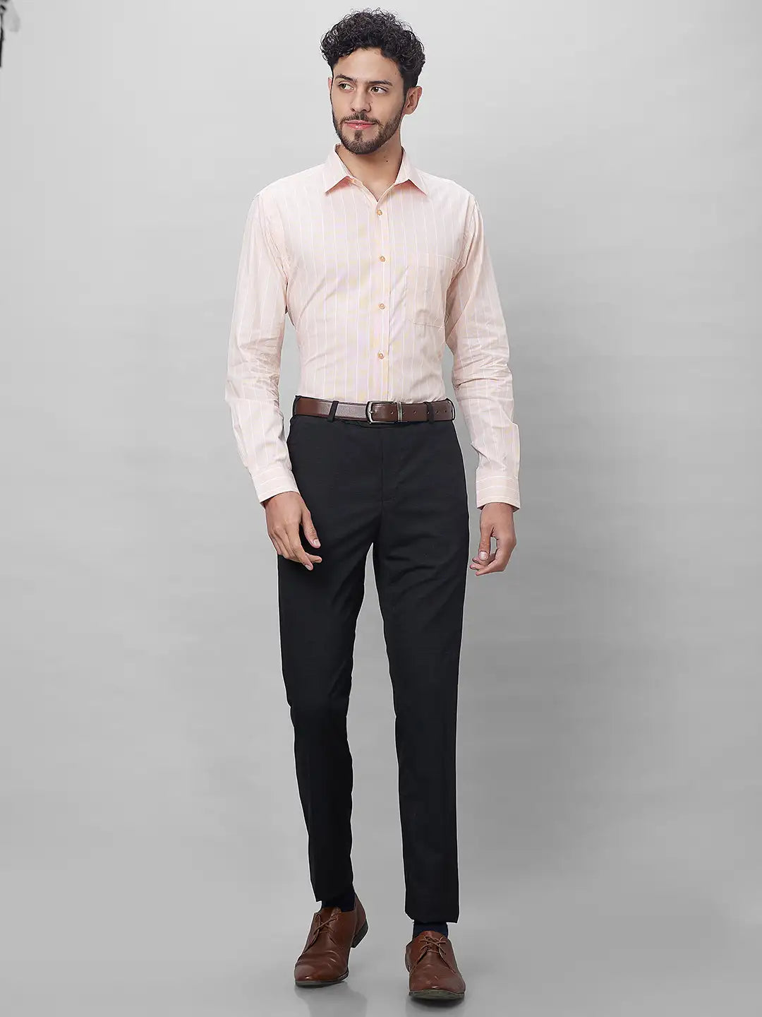 Raymond Men Blue Structure Slim Fit Polyester Blend Trouser