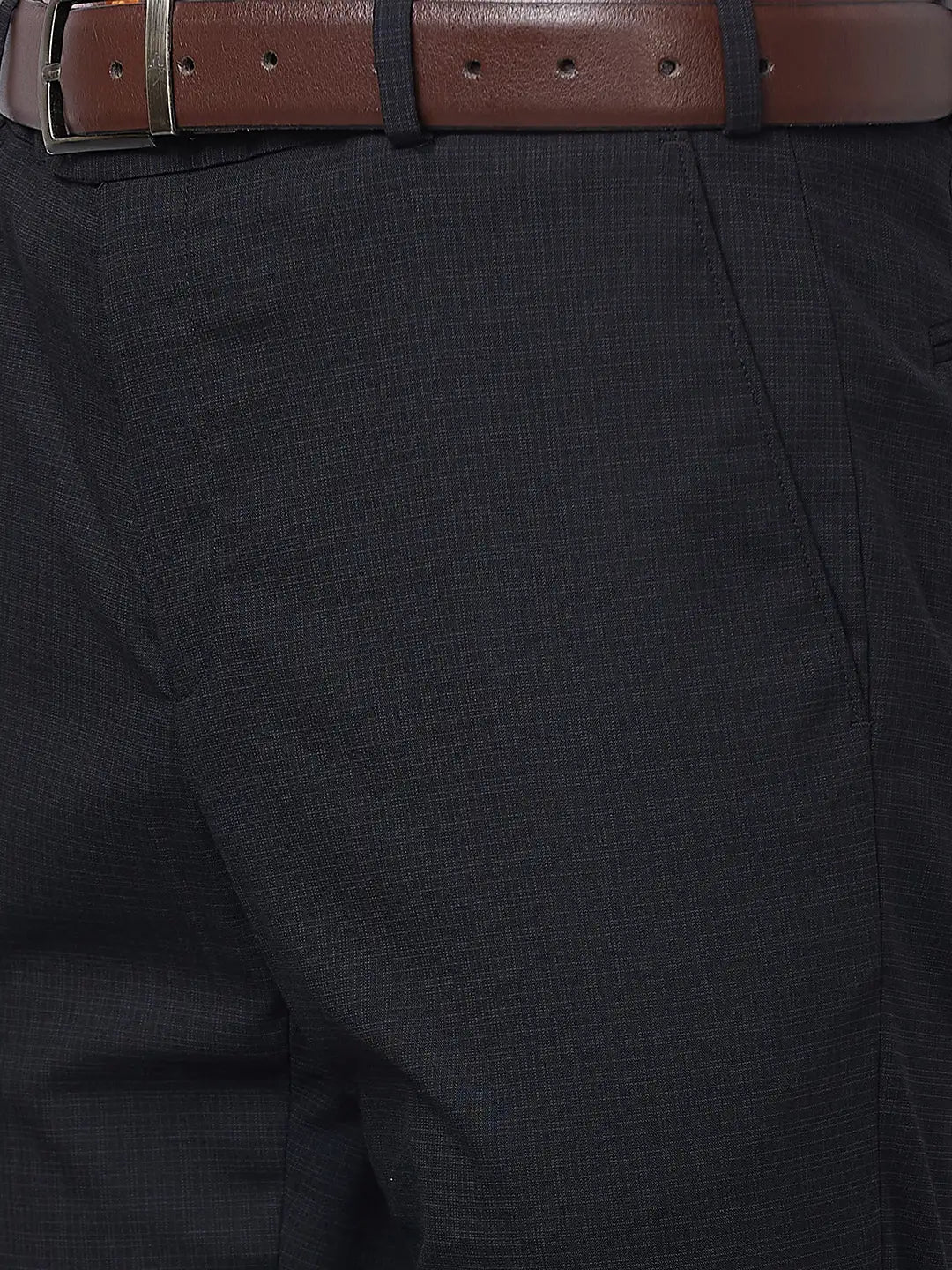 Raymond Men Blue Structure Slim Fit Polyester Blend Trouser