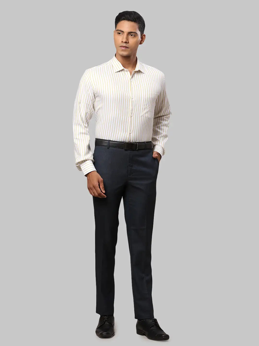 Men Slim Fit Grey Trouser