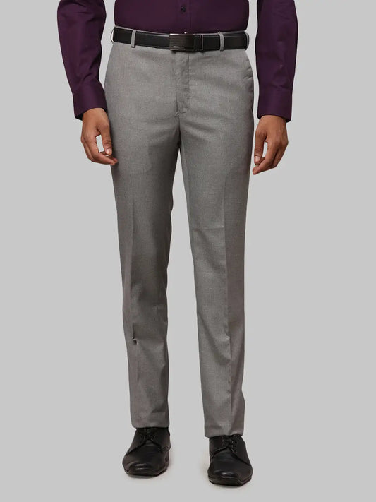 Men Slim Fit Grey Trouser
