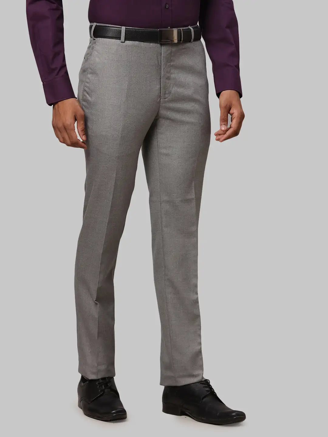 Men Slim Fit Grey Trouser