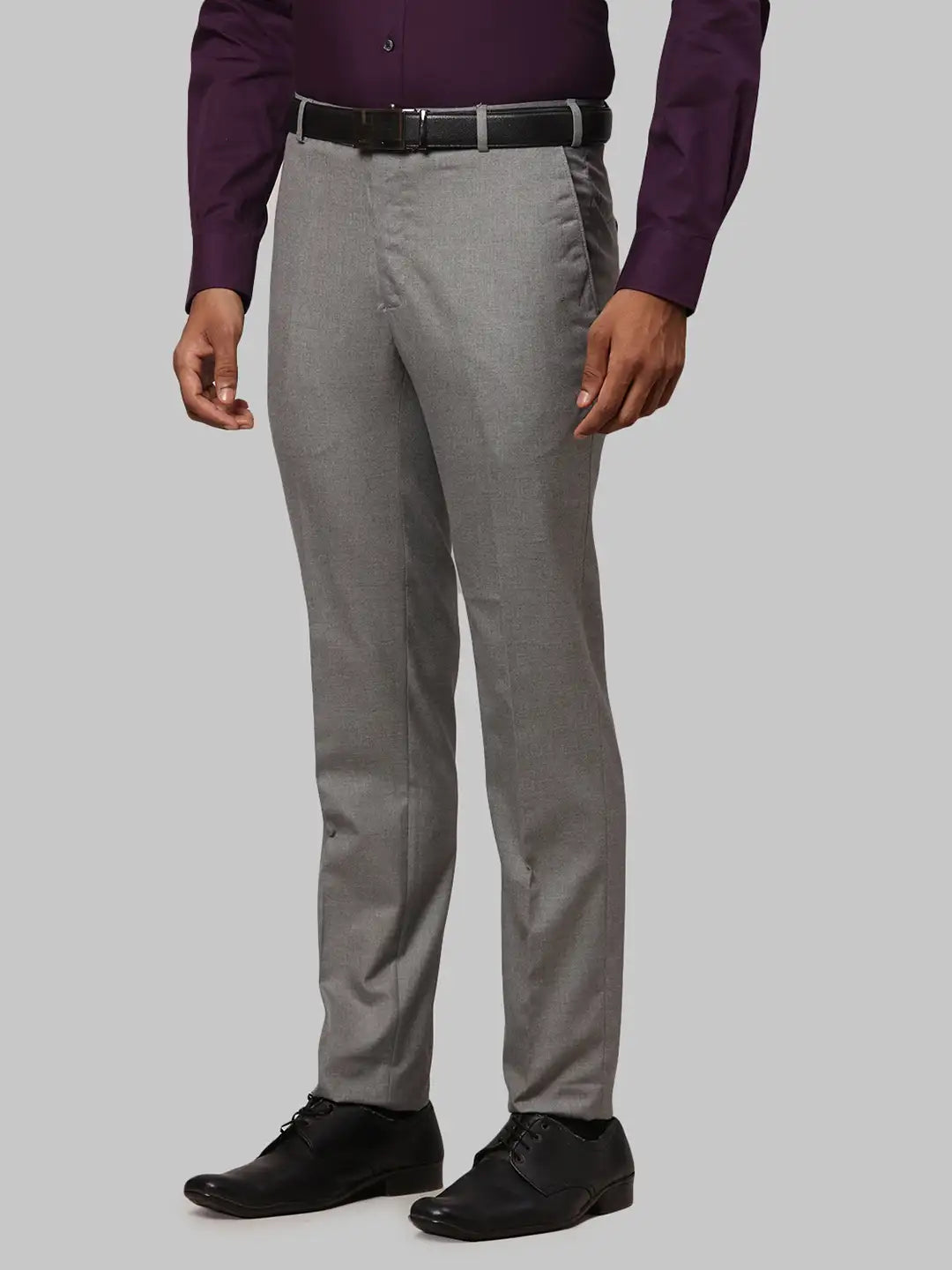 Men Slim Fit Grey Trouser