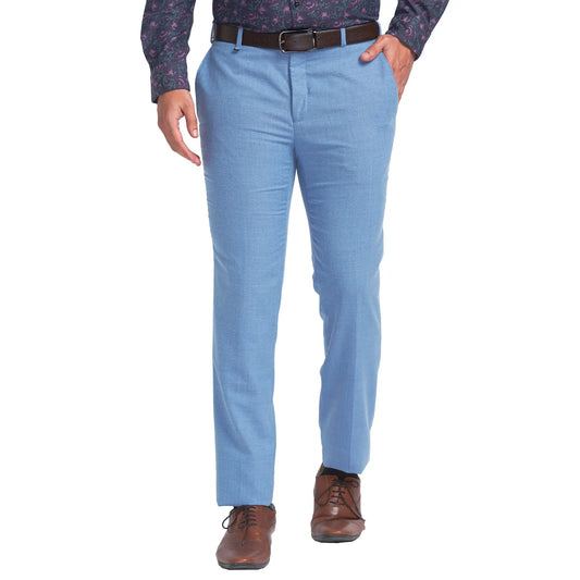 Men Contemporary Fit Blue Trouser