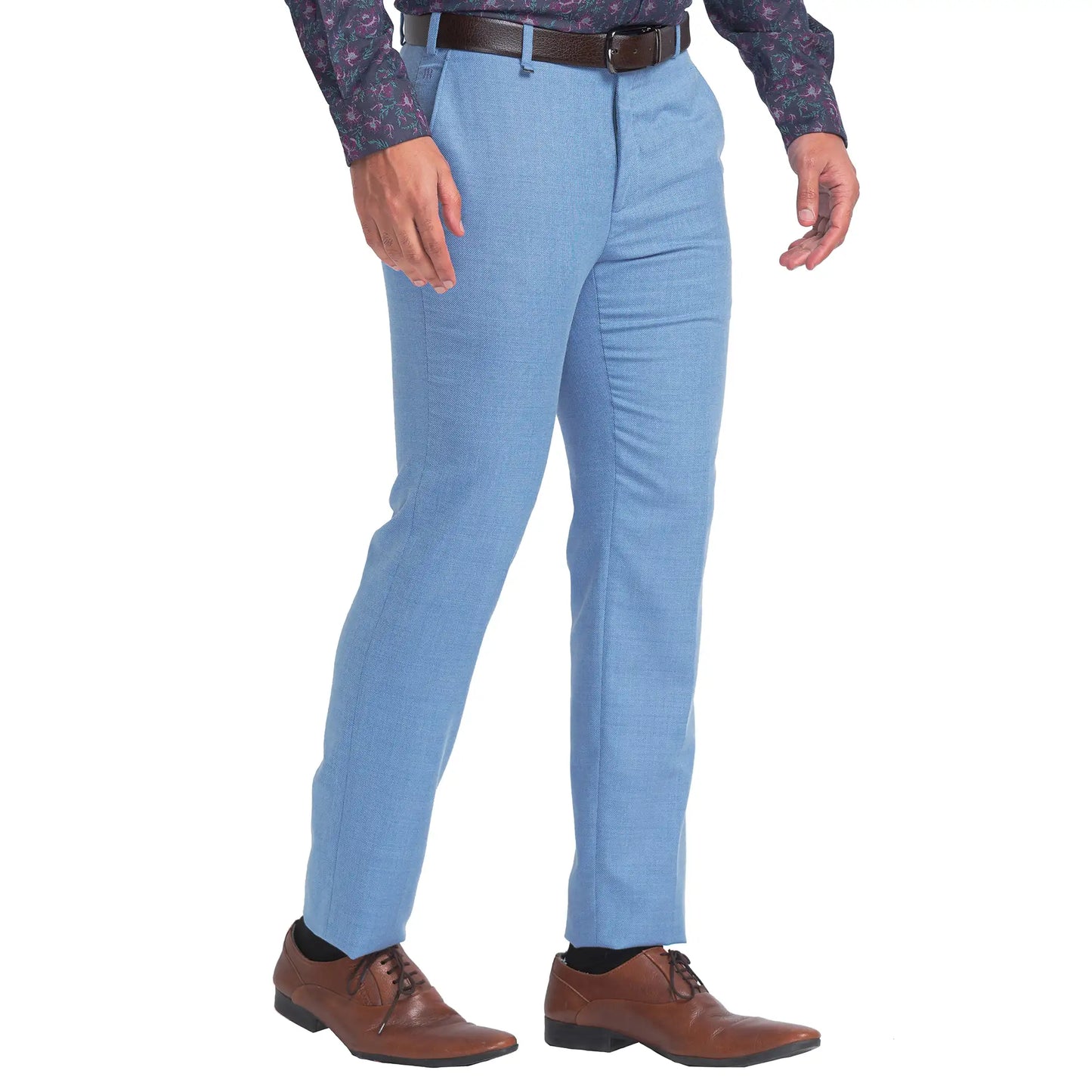 Men Contemporary Fit Blue Trouser