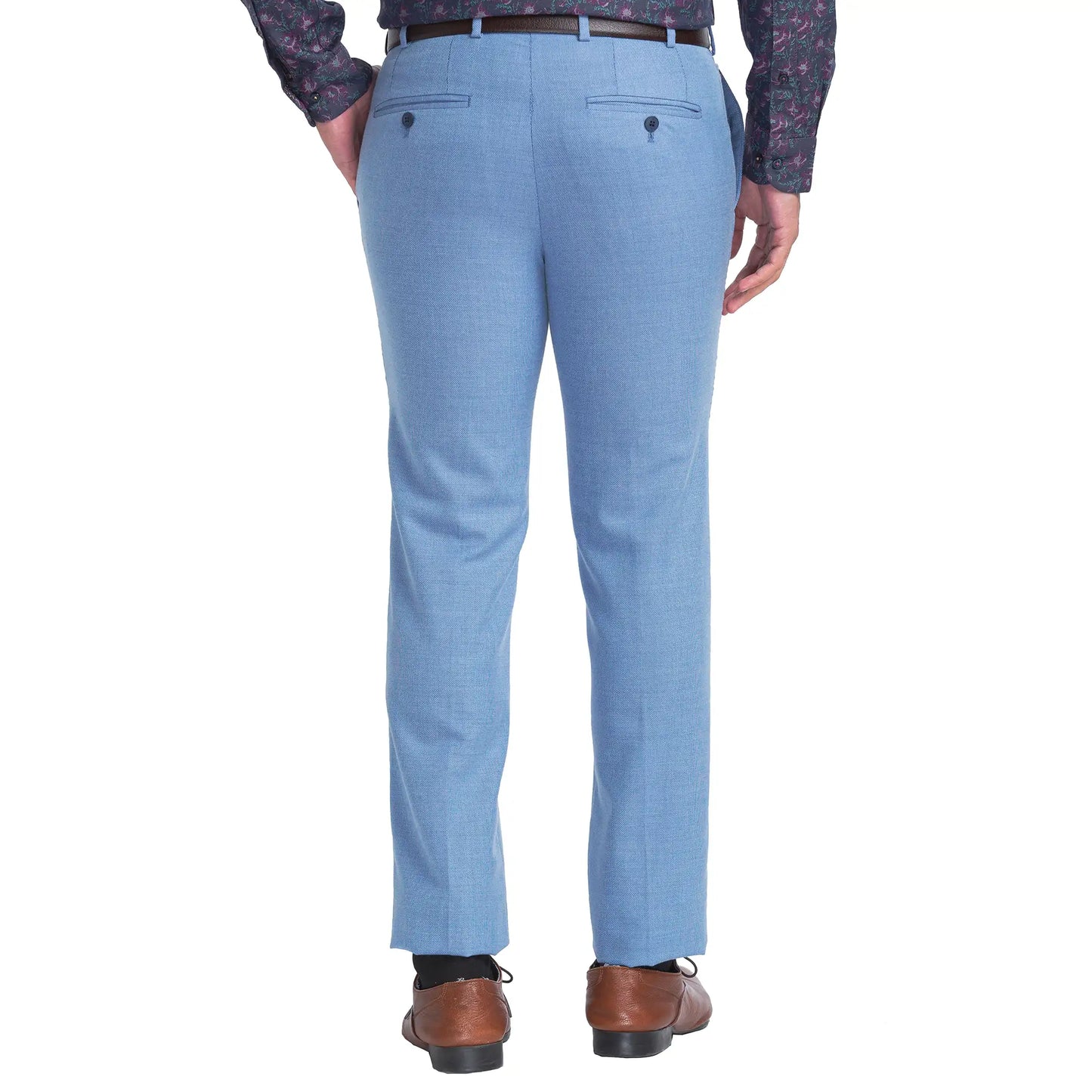 Men Contemporary Fit Blue Trouser