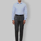 Men Blue Contemporary Fit Structure Polyester Blend   Trouser