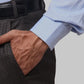 Men Blue Contemporary Fit Structure Polyester Blend   Trouser