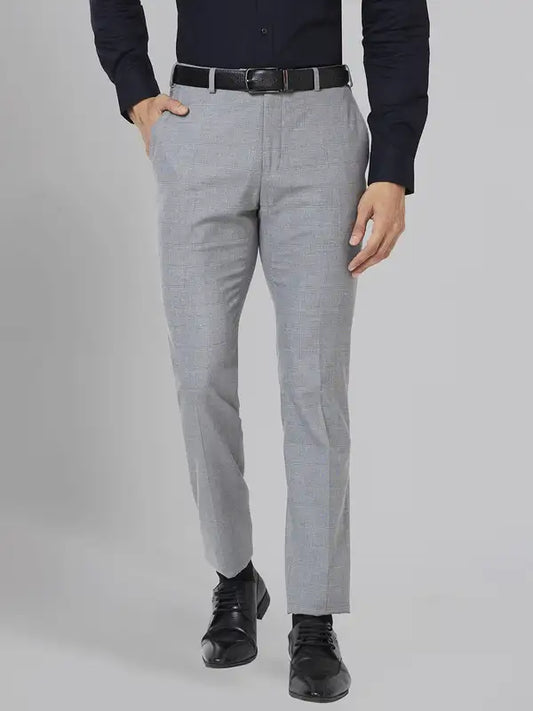 Men Slim Fit Grey Trouser