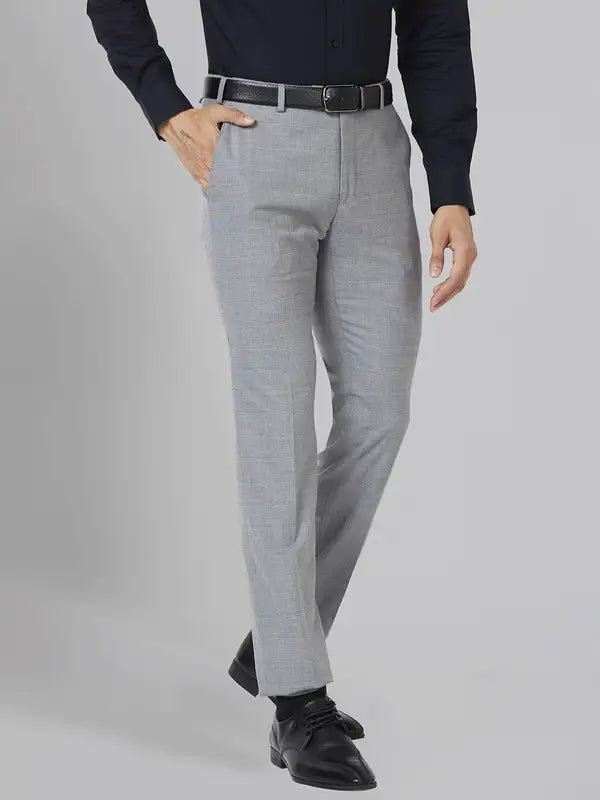 Men Slim Fit Grey Trouser