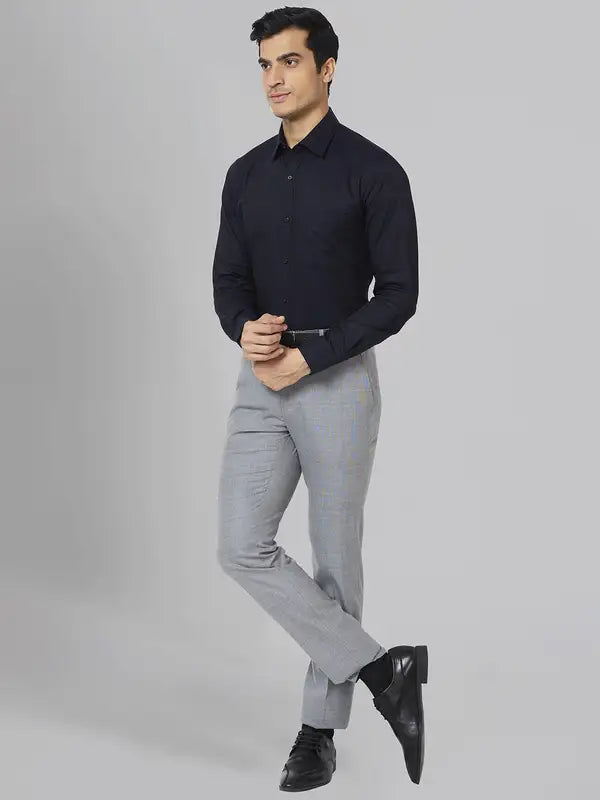Men Slim Fit Grey Trouser