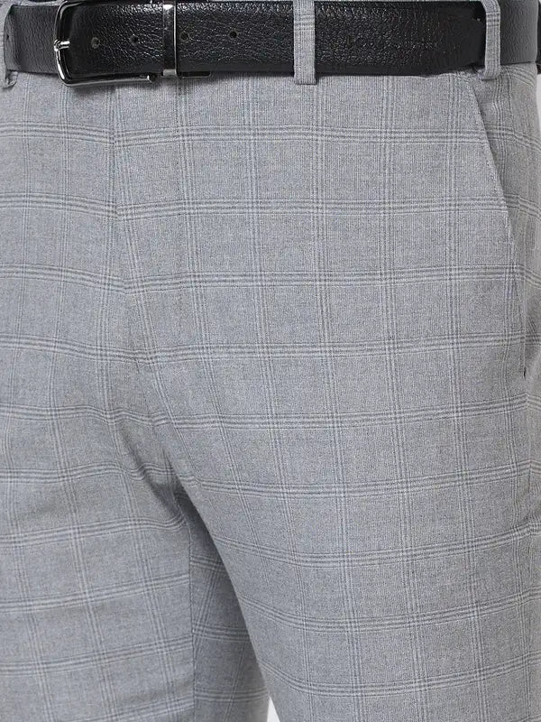 Men Slim Fit Grey Trouser