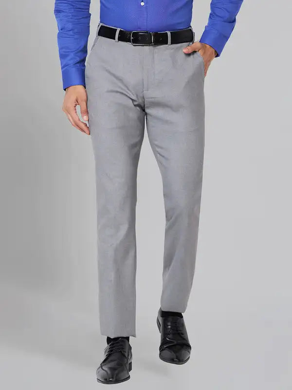 Men Slim Fit Grey Trouser