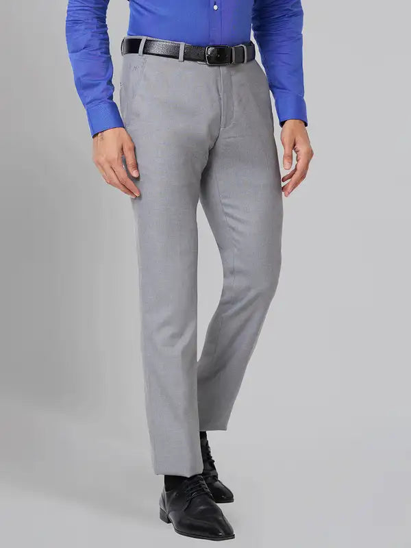 Men Slim Fit Grey Trouser