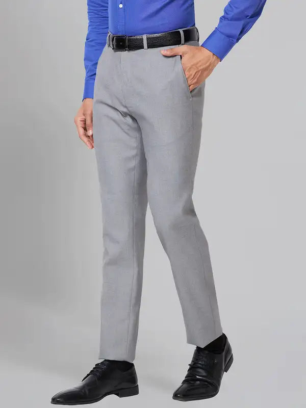 Men Slim Fit Grey Trouser