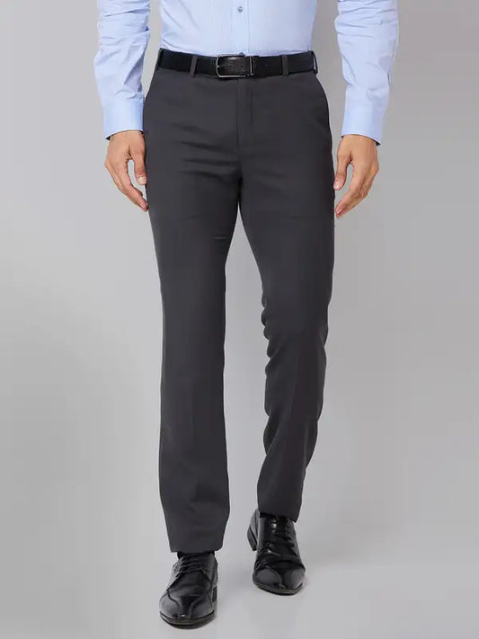 Men Slim Fit Fawn Trouser