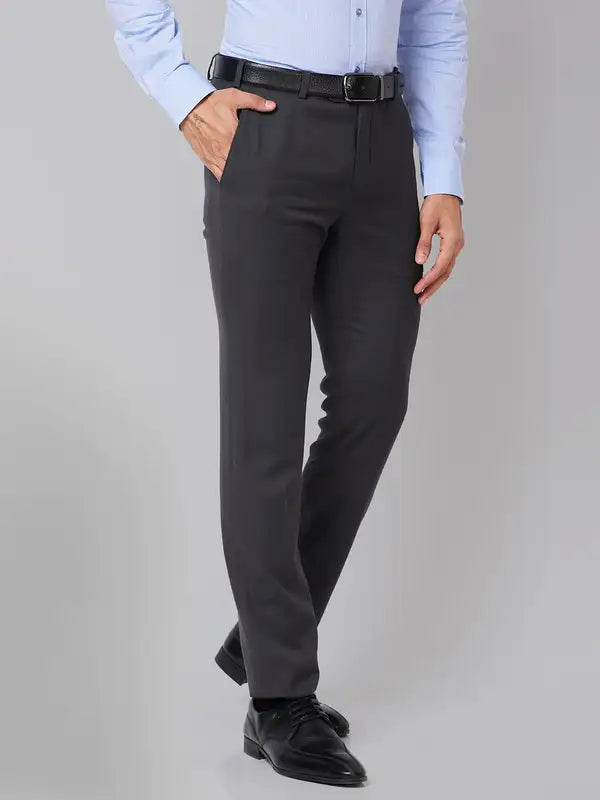 Men Slim Fit Fawn Trouser
