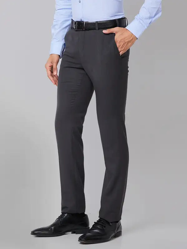 Men Slim Fit Fawn Trouser