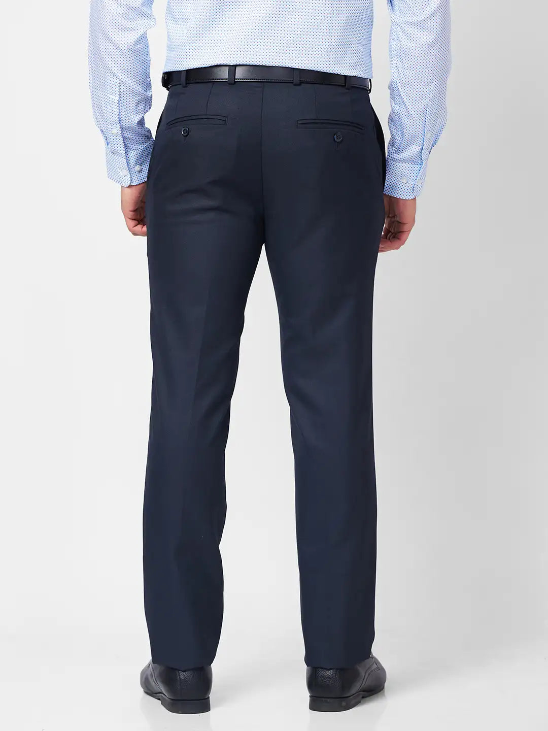 Raymond Men Blue Structure Slim Fit Polyester Blend Trouser