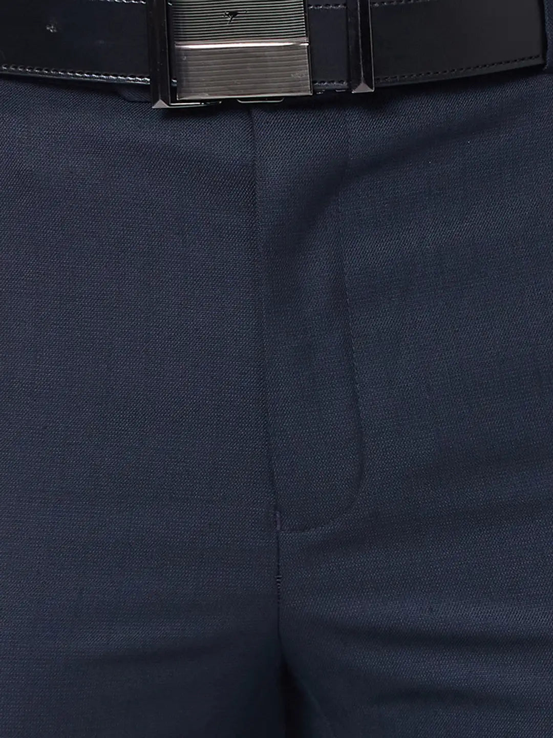 Raymond Men Blue Structure Slim Fit Polyester Blend Trouser