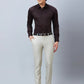 Raymond Men Grey Structure Slim Fit Polyester Blend Trousers