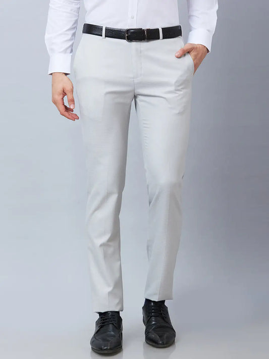Raymond Men Brown Structure Slim Fit Polyester Blend Trousers