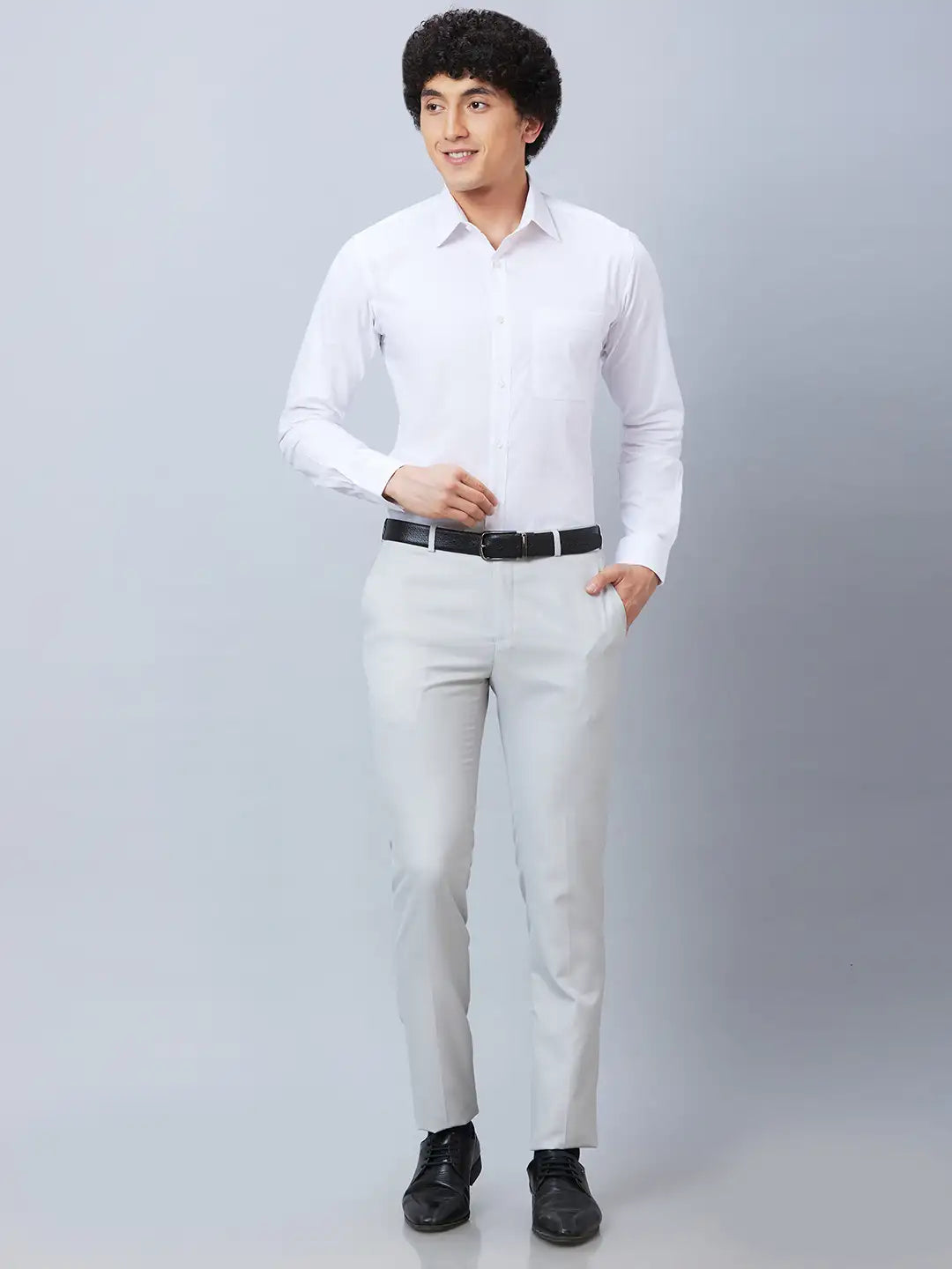 Raymond Men Brown Structure Slim Fit Polyester Blend Trousers