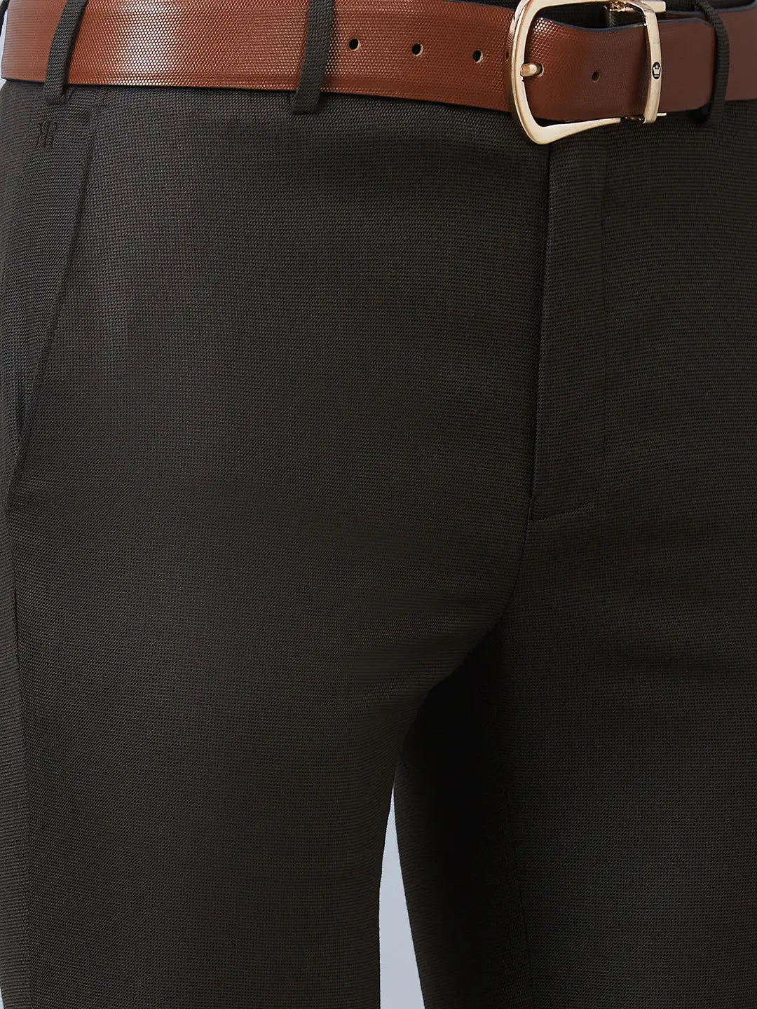Raymond Men Blue Structure Slim Fit Polyester Blend Trousers