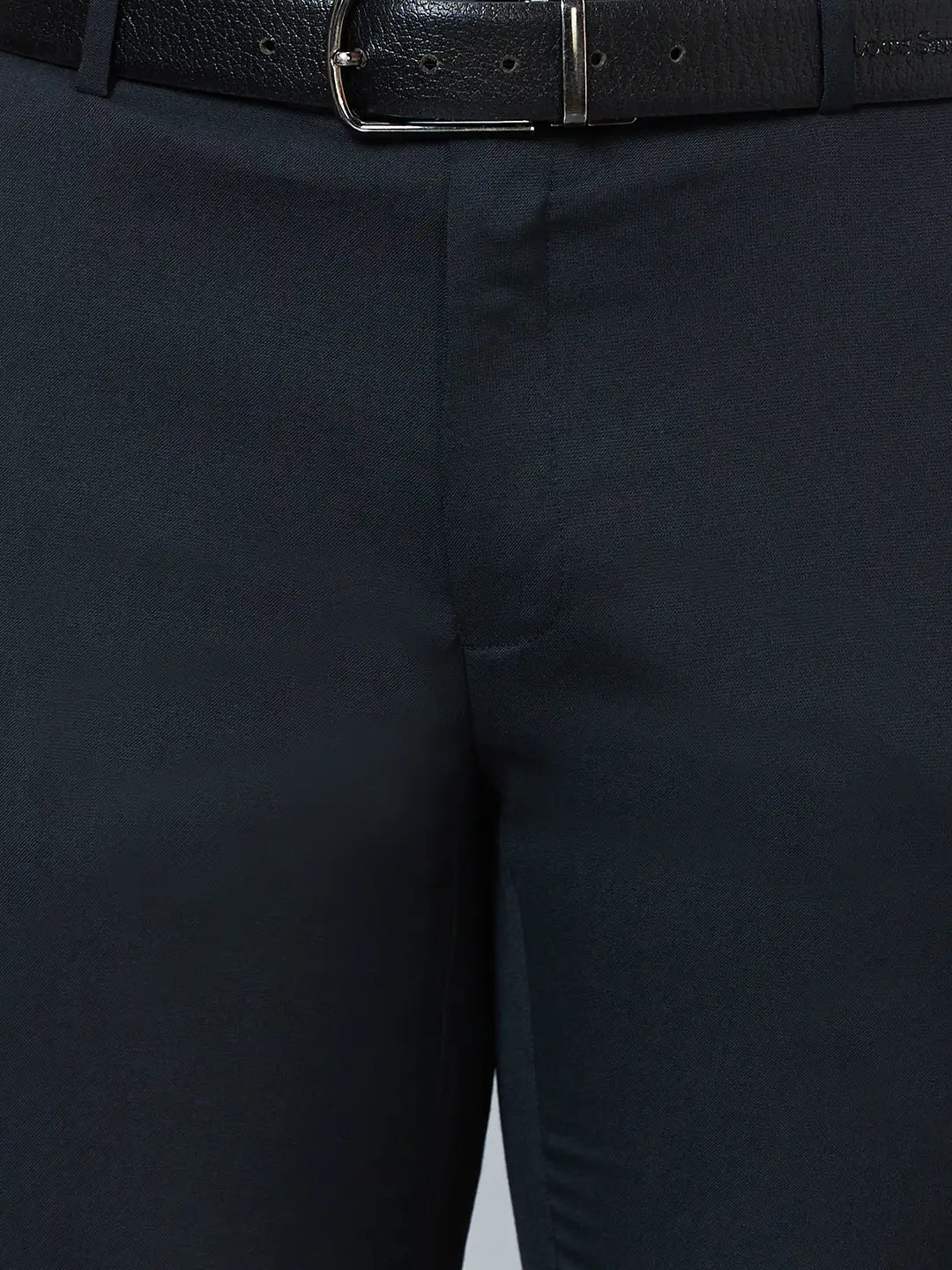 Raymond Men Black Structure Slim Fit Polyester Blend Trousers