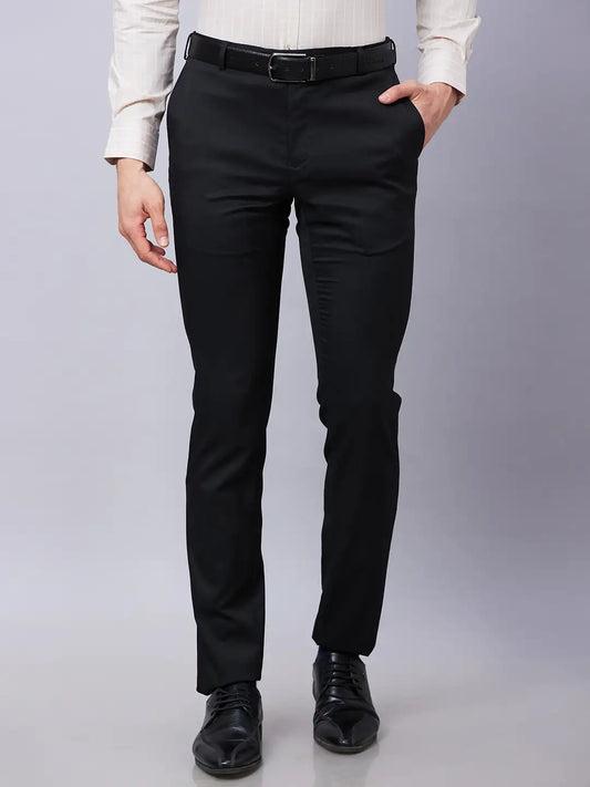 Raymond Men Brown Structure Slim Fit Polyester Blend Trousers