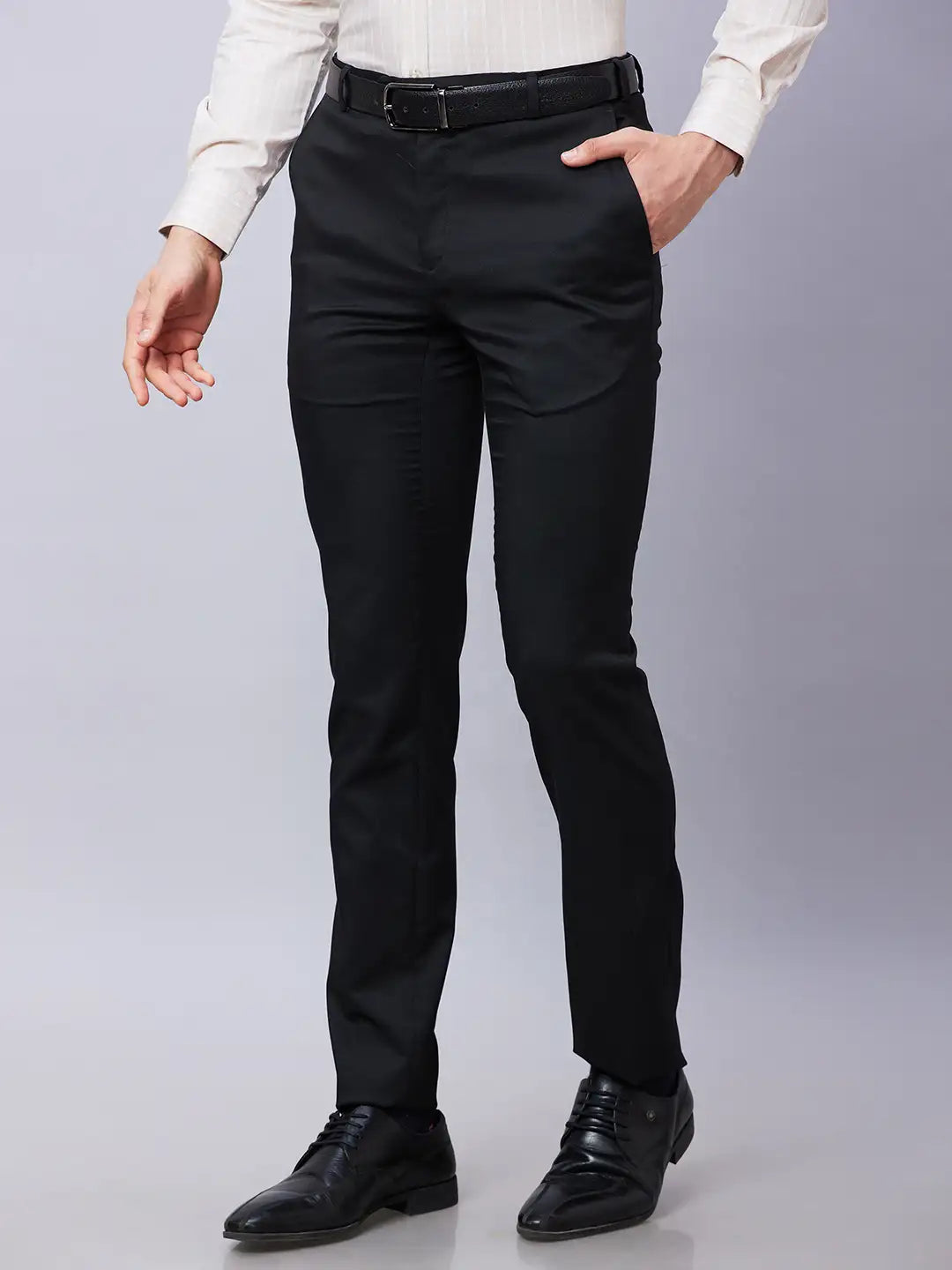 Raymond Men Brown Structure Slim Fit Polyester Blend Trousers