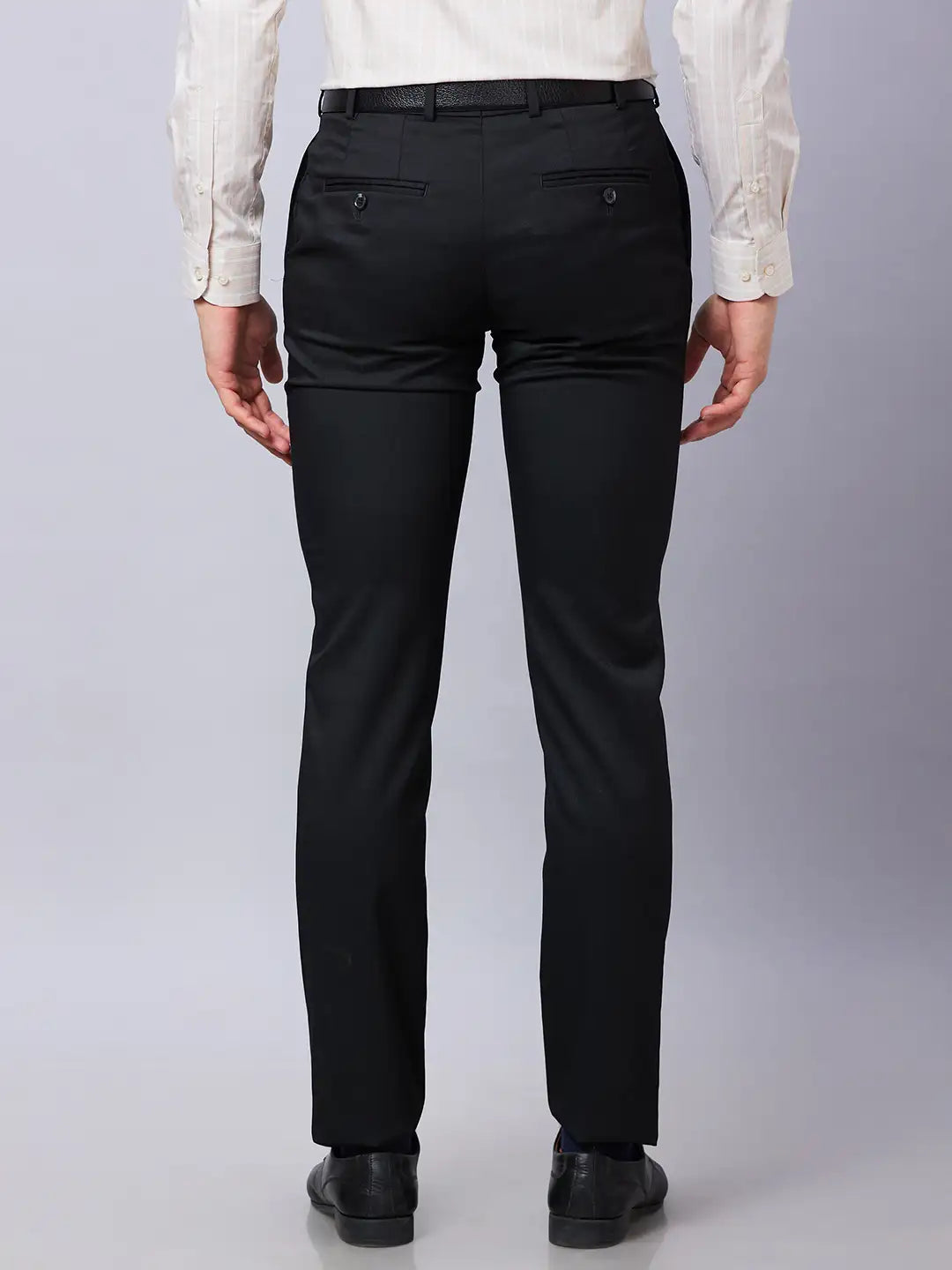 Raymond Men Brown Structure Slim Fit Polyester Blend Trousers