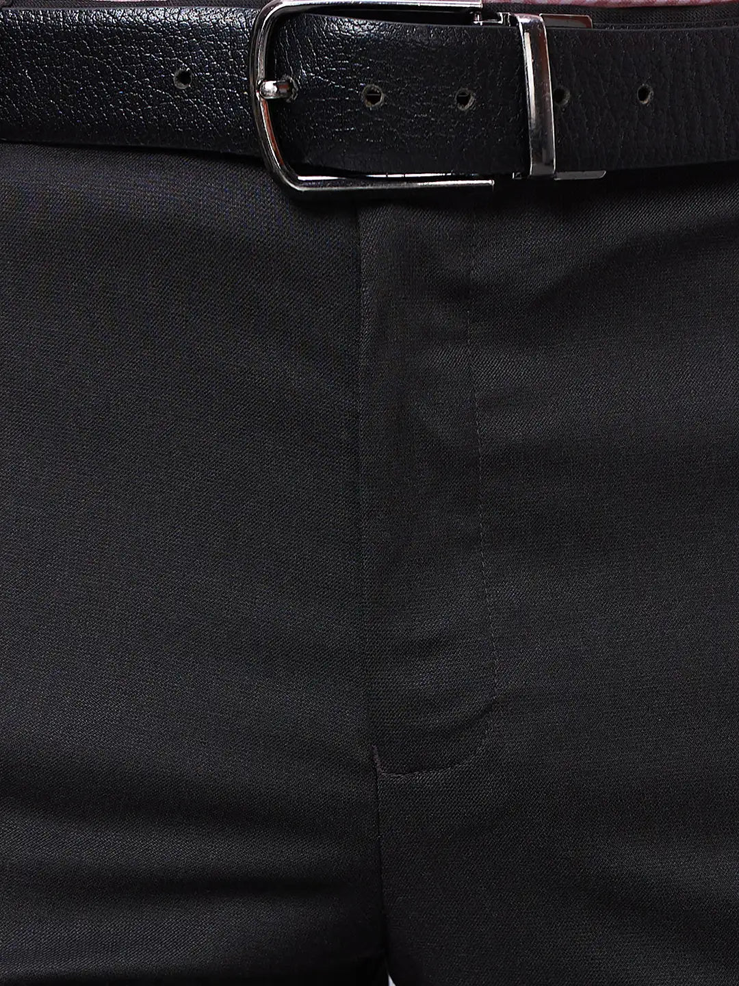 Raymond Men Grey Structure Slim Fit Polyester Blend Trousers