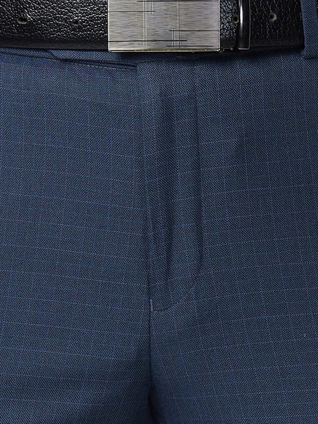 Raymond Men Grey Checks Slim Fit Polyester Blend Trouser