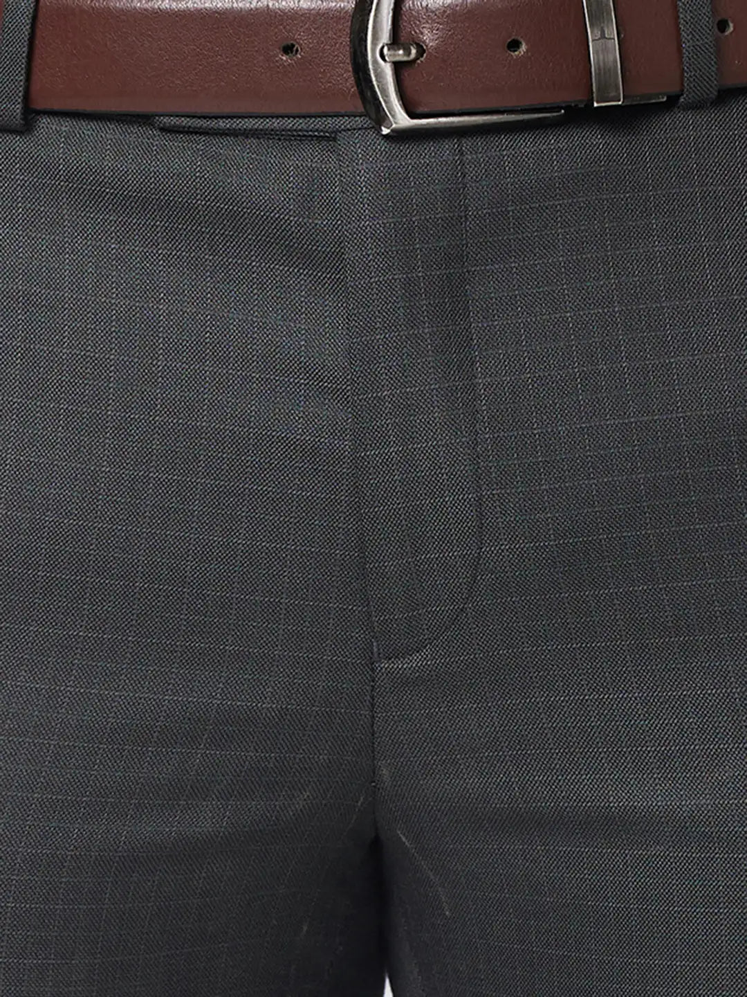 Raymond Men Black Structure Slim Fit Polyester Blend Trouser