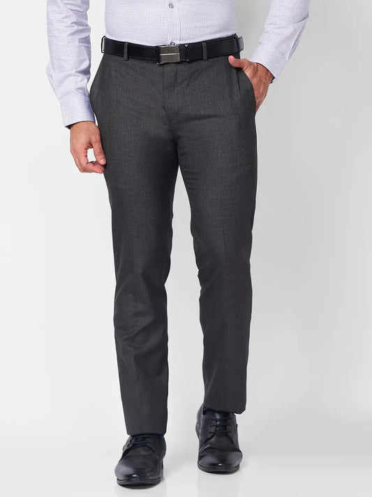 Raymond Men Blue Structure Slim Fit Polyester Blend Trouser