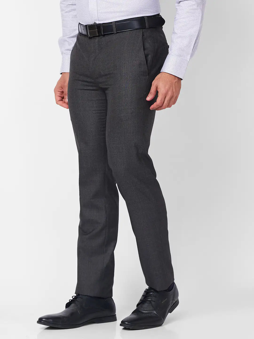 Raymond Men Blue Structure Slim Fit Polyester Blend Trouser